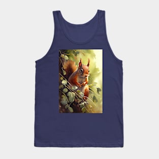 Adorable Watercolor Squirrel - Perfect Wall Art for Nature Lovers Tank Top